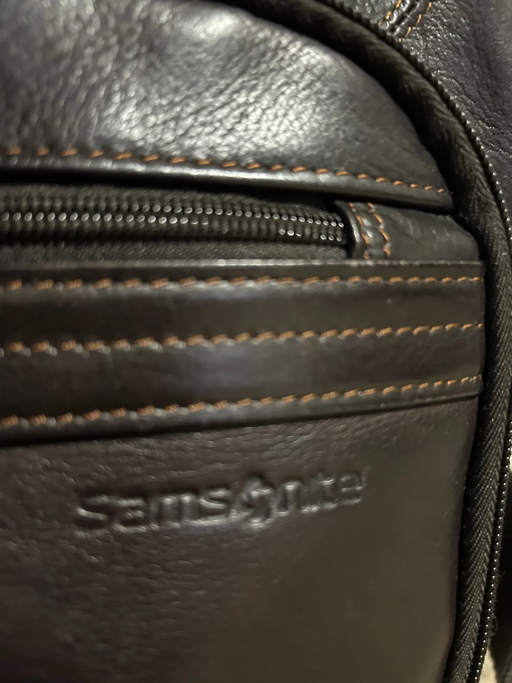 Samsonite leather top loader laptop carry on satchel briefcase dark brown